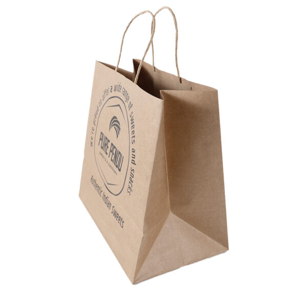 Customized Logo Kraft Paper Shopping Bags Clothing Supermarket Shopping Food Craft Packaging Paper Bags - Image 2