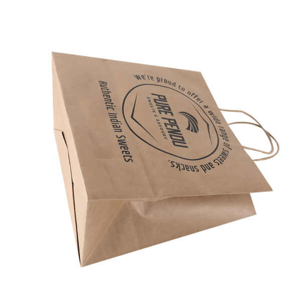 Customized Logo Kraft Paper Shopping Bags Clothing Supermarket Shopping Food Craft Packaging Paper Bags - Image 3