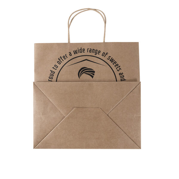 Customized Logo Kraft Paper Shopping Bags Clothing Supermarket Shopping Food Craft Packaging Paper Bags - Image 4