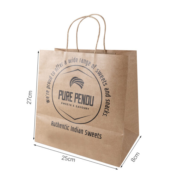 Customized Logo Kraft Paper Shopping Bags Clothing Supermarket Shopping Food Craft Packaging Paper Bags - Image 5