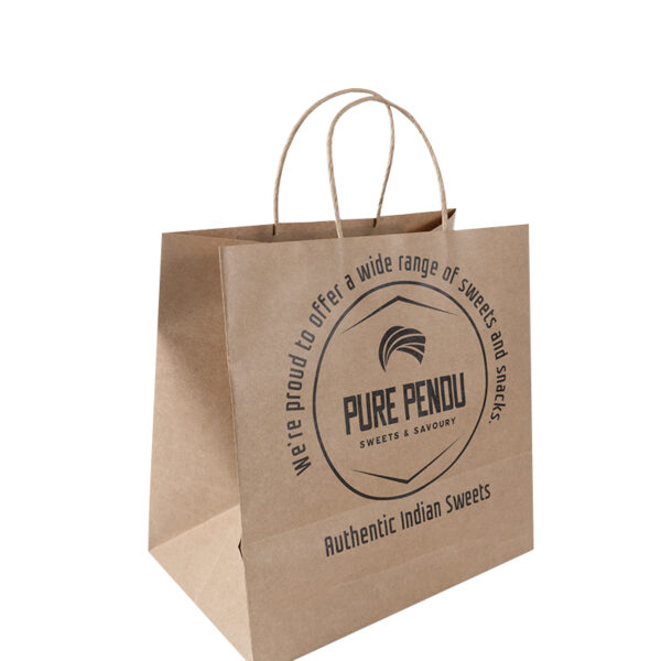 Customized Logo Kraft Paper Shopping Bags Clothing Supermarket Shopping Food Craft Packaging Paper Bags - Image 6