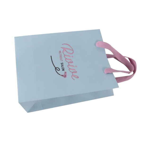 Customized Logo  blue Paper Shopping Bags Clothing Supermarket Shopping Craft Packaging Paper Bags - Image 5