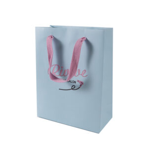 Customized Logo  blue Paper Shopping Bags Clothing Supermarket Shopping Craft Packaging Paper Bags