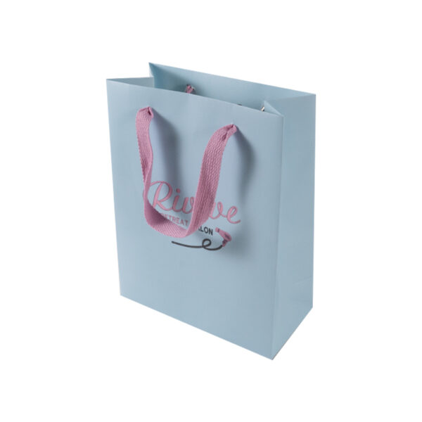 Customized Logo  blue Paper Shopping Bags Clothing Supermarket Shopping Craft Packaging Paper Bags - Image 6