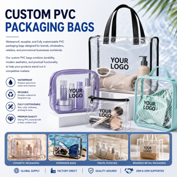Custom PVC Bags for Retail, Cosmetic & Promotional Packaging