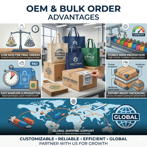 Custom Non-Woven Bags for Business Branding & Wholesale Supply