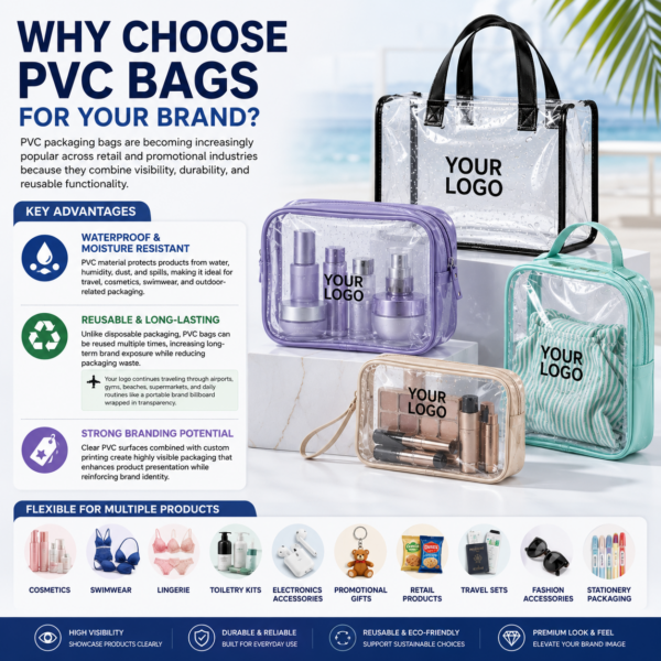 Custom PVC Bags for Retail, Cosmetic & Promotional Packaging