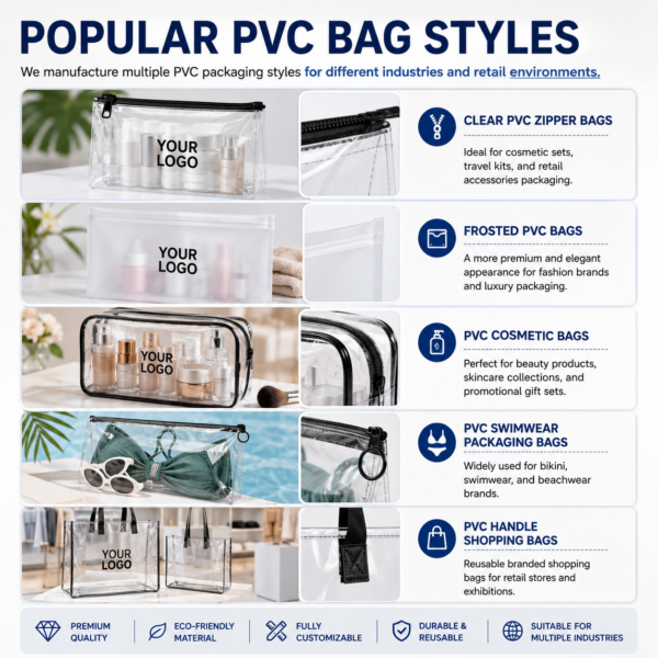 Custom PVC Bags for Retail, Cosmetic & Promotional Packaging
