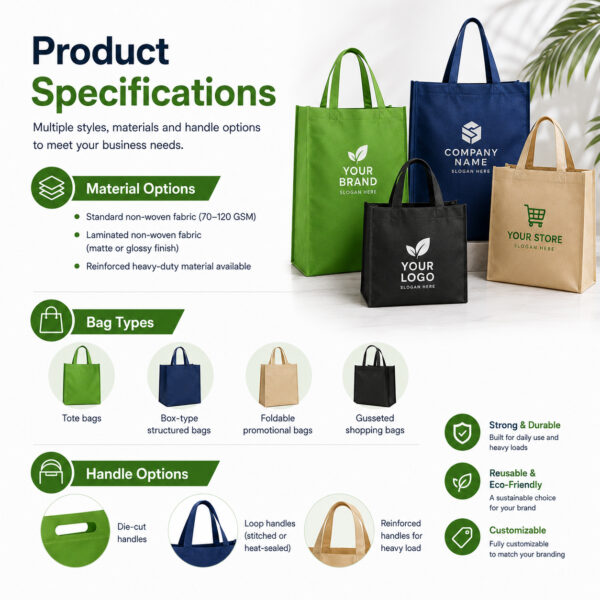 Custom Non-Woven Bags for Business Branding & Wholesale Supply