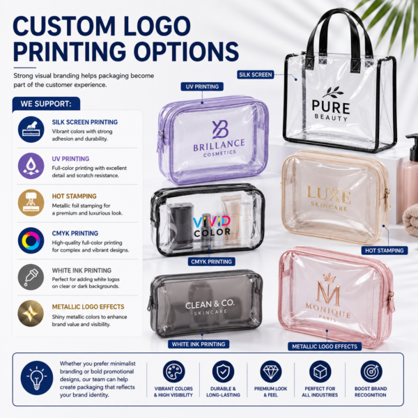 Custom PVC Bags for Retail, Cosmetic & Promotional Packaging